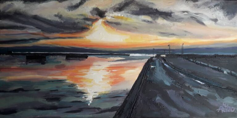 Karrebæksminde Hafen am Winterabend